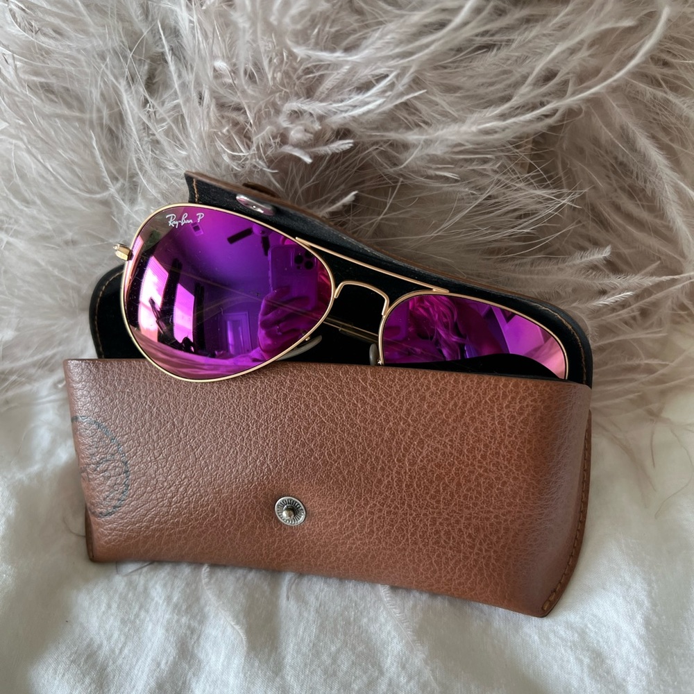 Polarized Ray-Ban Aviators - Pink